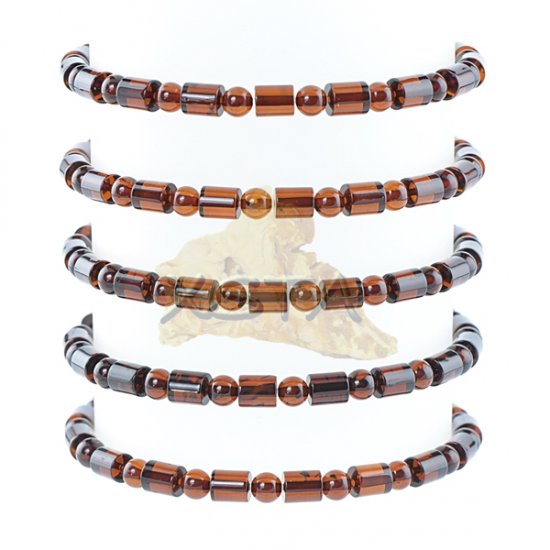 Cherry barrels round amber bracelet